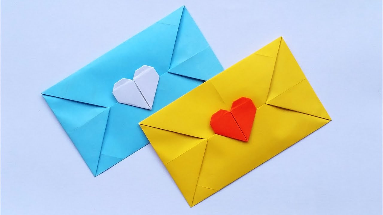 Paper Envelope Design With Heart Lock || Envelope Making Tutorial [Without glue tape and scissors]