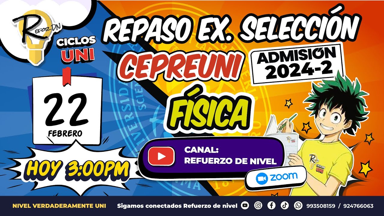 #REPASO FÍSICA SELECCIÓN CEPREUNI 2024-2 FREE