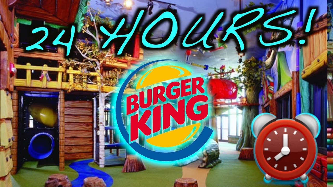 (LOCKED IN) 24 HOUR OVERNIGHT CHALLENGE AT BURGER KING PLAY PLACE - OVERNIGHT BURGER KING FORT