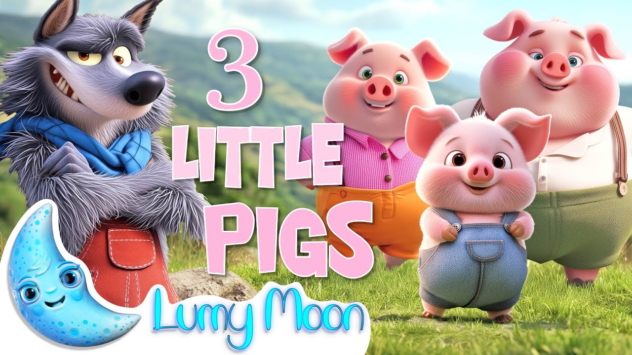 The Three Little Pigs | 3D Animated Fairy Tales & Stories for Kids 📖 ★ Lumy Moon