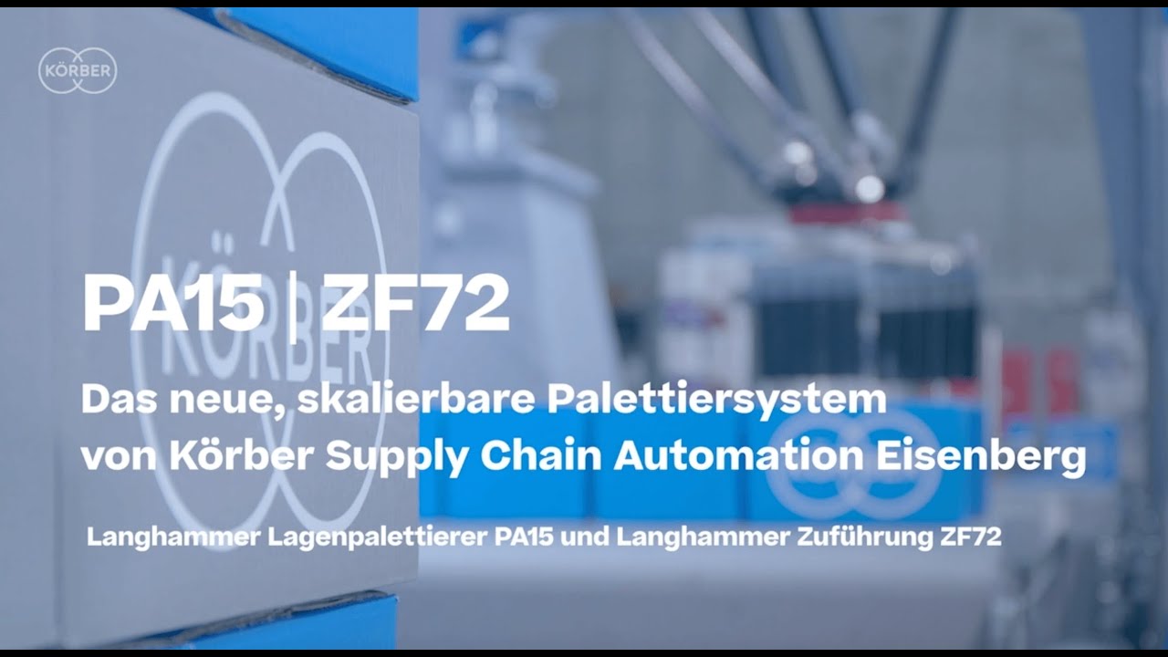 Körber Lagenpalettierer PA 15 und Körber Zuführung ZF72