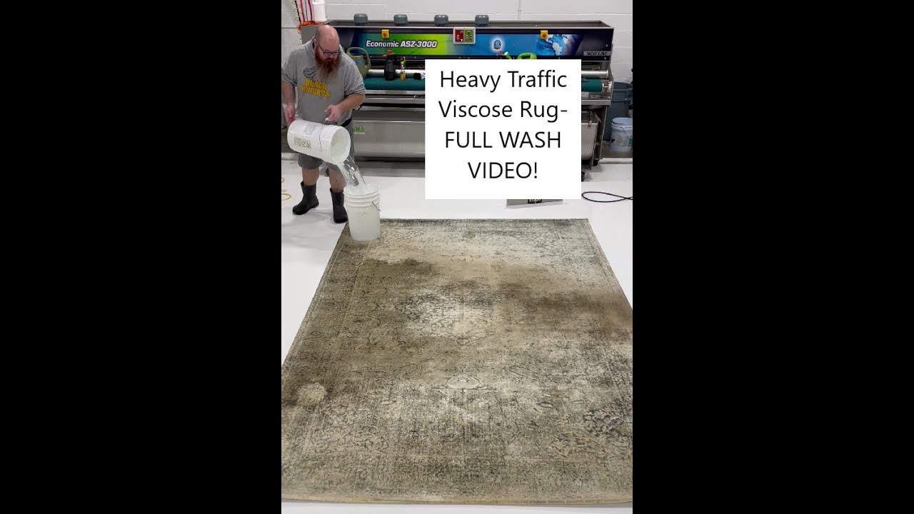 HEAVY Traffic Viscose Rug! FULL WASH VIDEO!