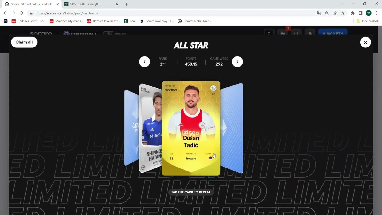 SORARE  reward STAR LIMITED CARD