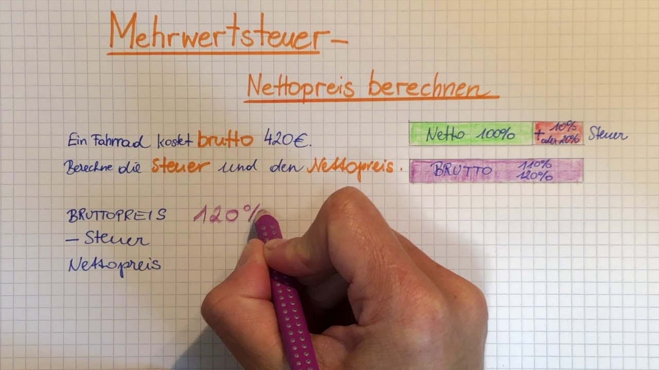 MwSt Nettopreis berechnen