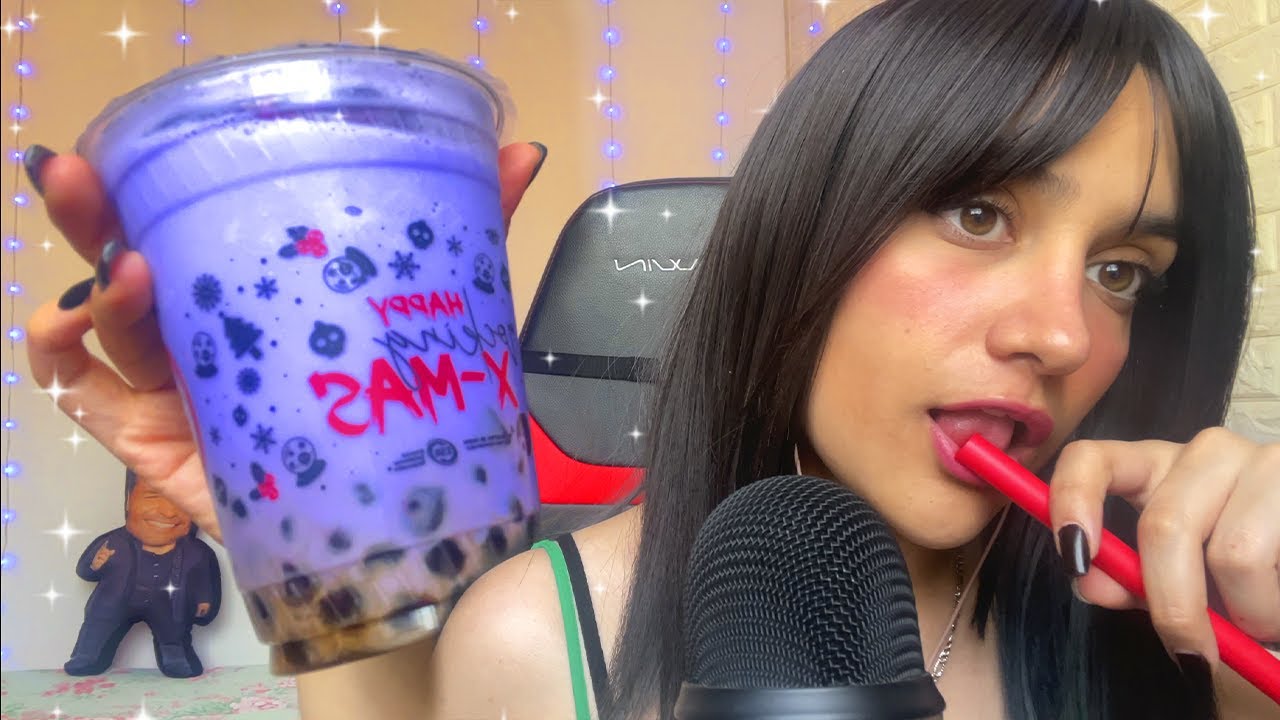 ASMR👄 COMIENDO PERLAS DE TAPIOCA de CERCA💦 (Sonidos Super Chiclosos)