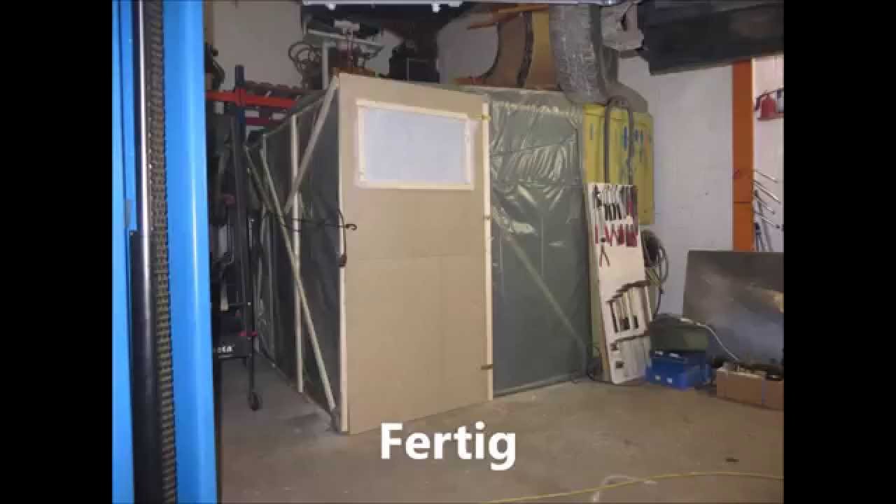 selbstgebaute Lackierkabine
