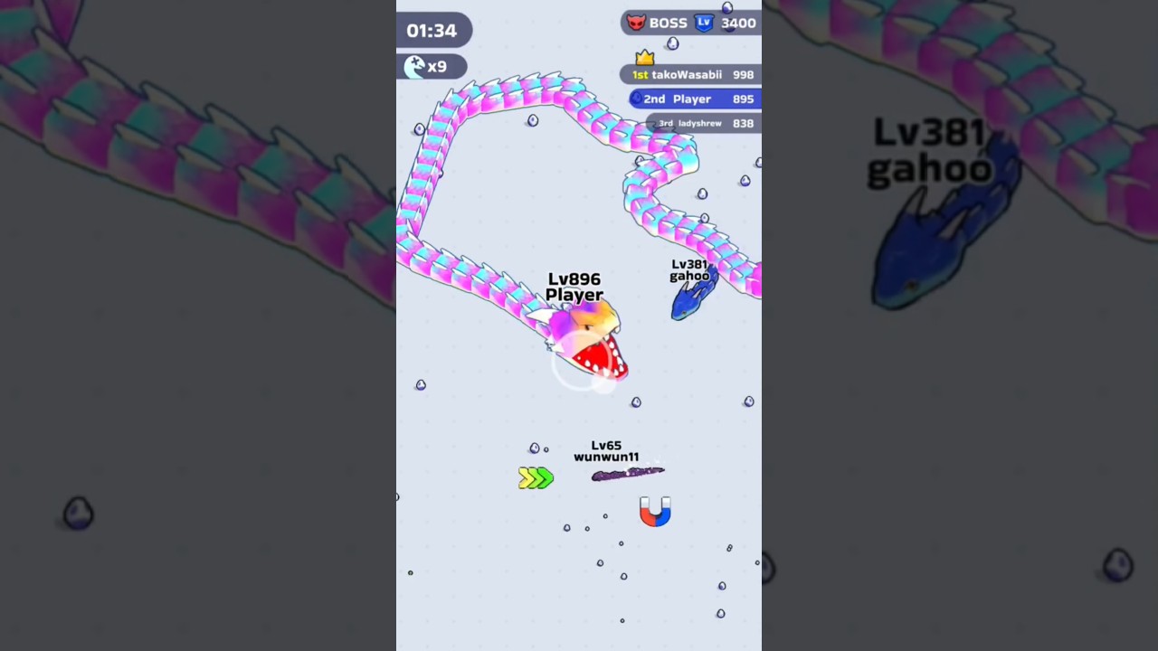 Final 1 Second Win! Lv1200 Snake Destroys Everyone | Snake Clash Epic Battle"