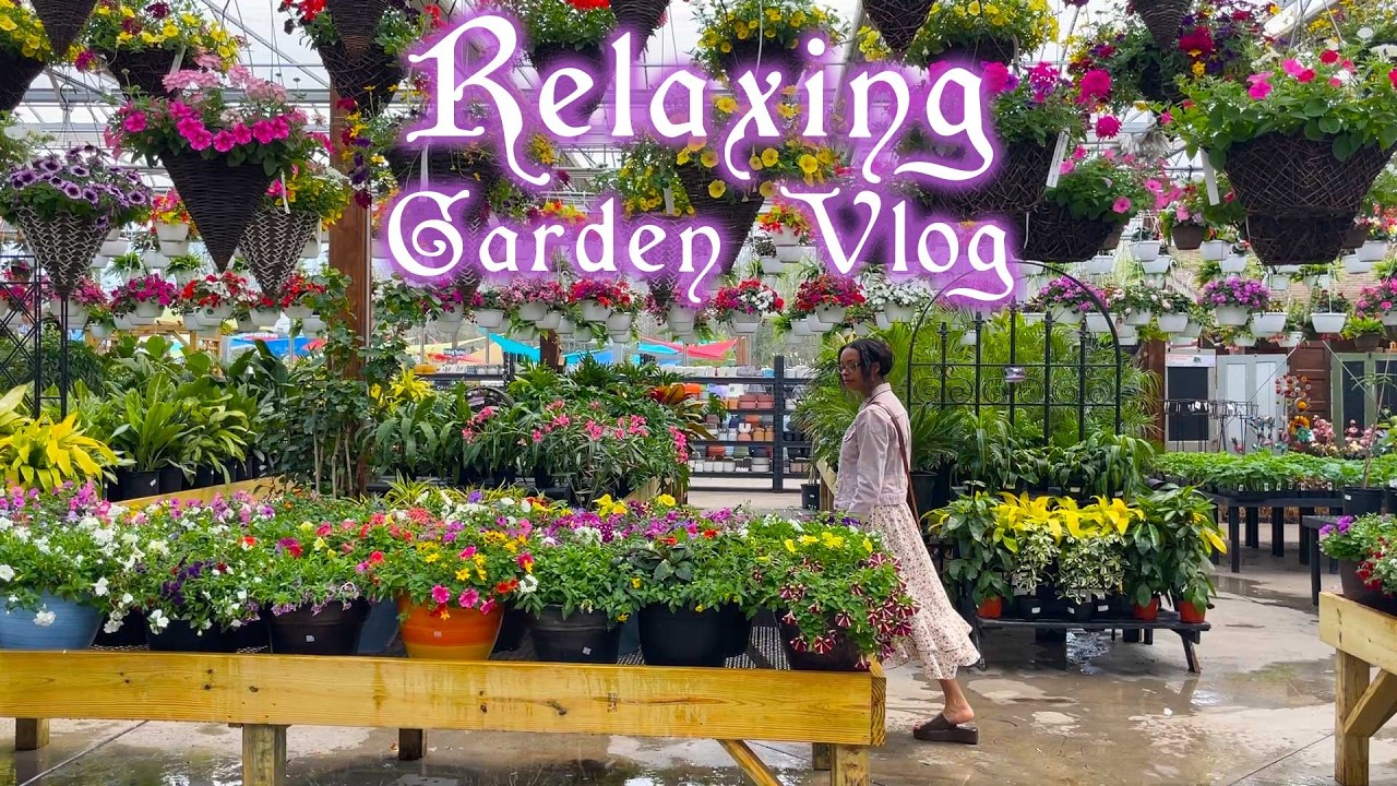 Cozy, Relaxing Rainy Day Gardening Vlog 🌧️Transplanting Wildflowers, Visiting Garden Shops ASMR Rain