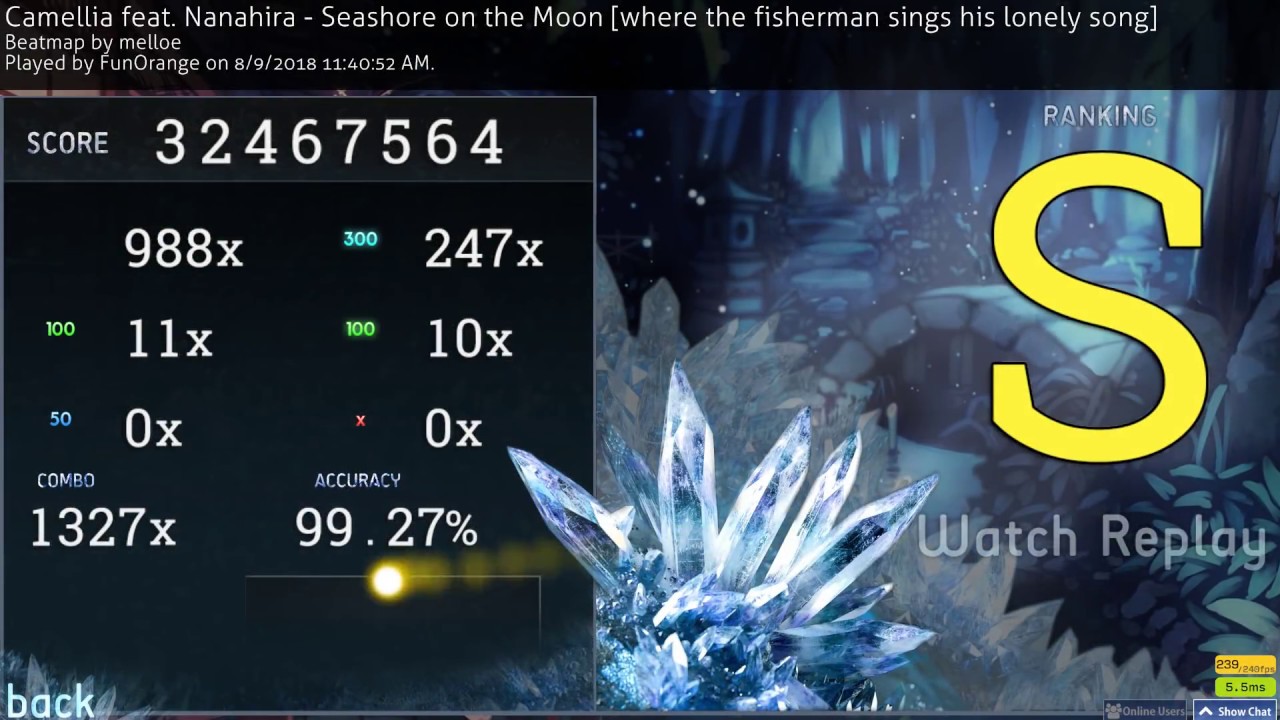 osu! | FunOrange | Camellia feat. Nanahira - Seashore on the Moon [the fisherman sings] 99.27% FC #1
