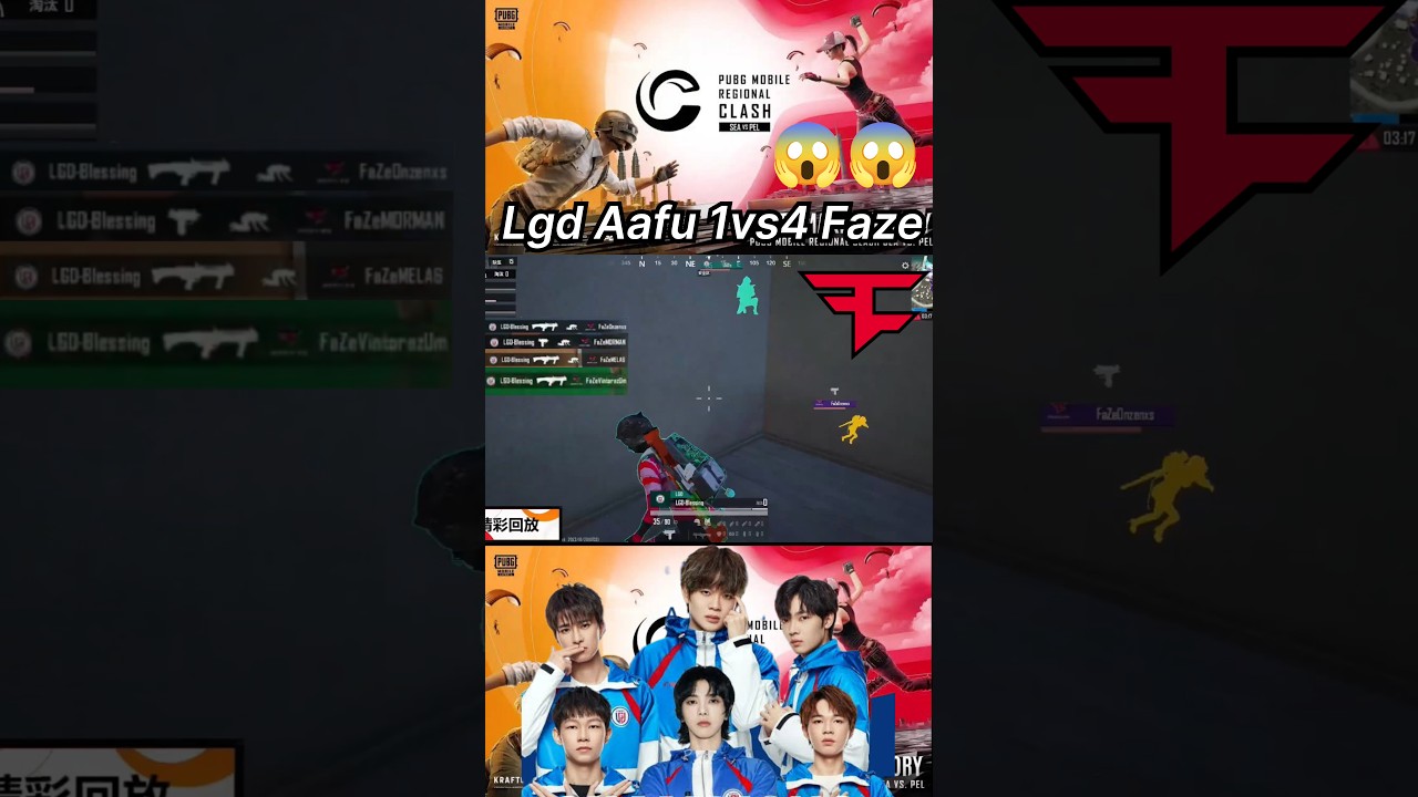 Lgd Aafu 1vs4 Faze clan in Pmrc2023 🔥🔥  #pubgmobile #pmrc2023 #pmrc #pel #lgd #gaming