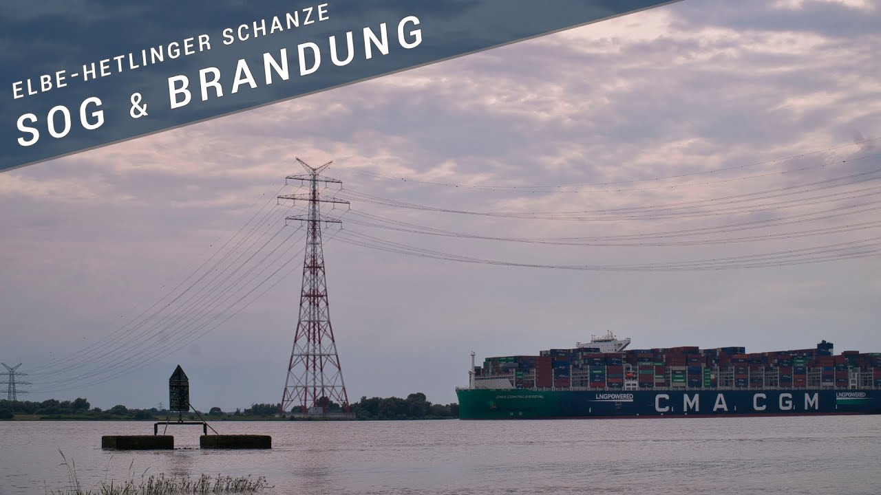 🌊 Sog & Brandung an der Elbe - 4k