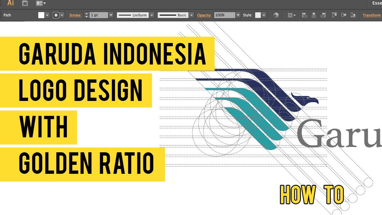 Desain Logo Garuda Indonesia dengan Golden Ratio di Adobe Illustrator (SpeedArt)