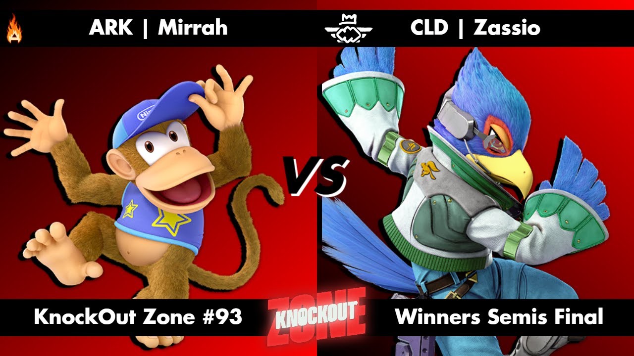 KnockOut Zone #93 - SSBU Winners Semis Final - Mirrah (Diddy Kong) vs Zassio (Falco)