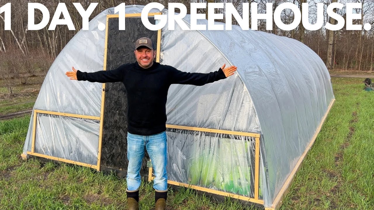 We Built a Homemade Greenhouse in ONE Day! (Start to Finish Farm Vlog)