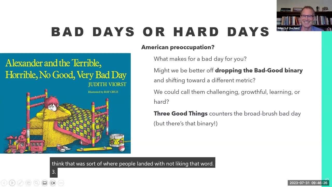 Managing Bad Days Lecture with Lillian Martz & JSF