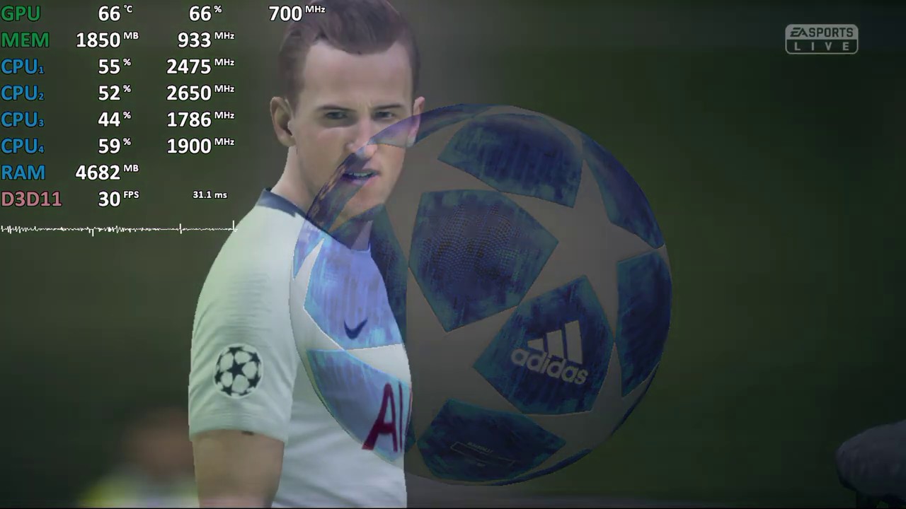 AMD Ryzen 3 3200U Test - FIFA 19 - Gameplay Benchmark