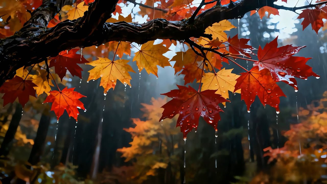 Whispering Autumn Rain in the Forest 🍂🌧️ | Cozy Night Ambience for Peaceful Sleep