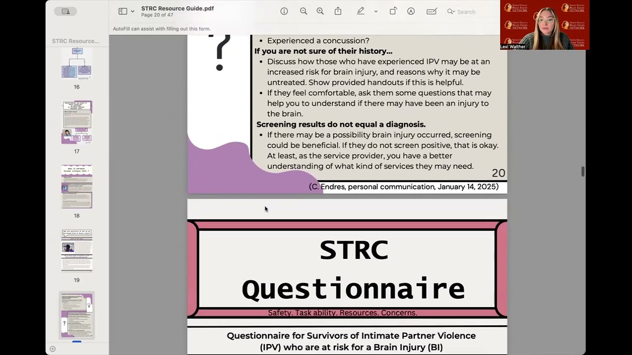 Safety, Task Ability, Resources and Concerns (STRC) Video Overview