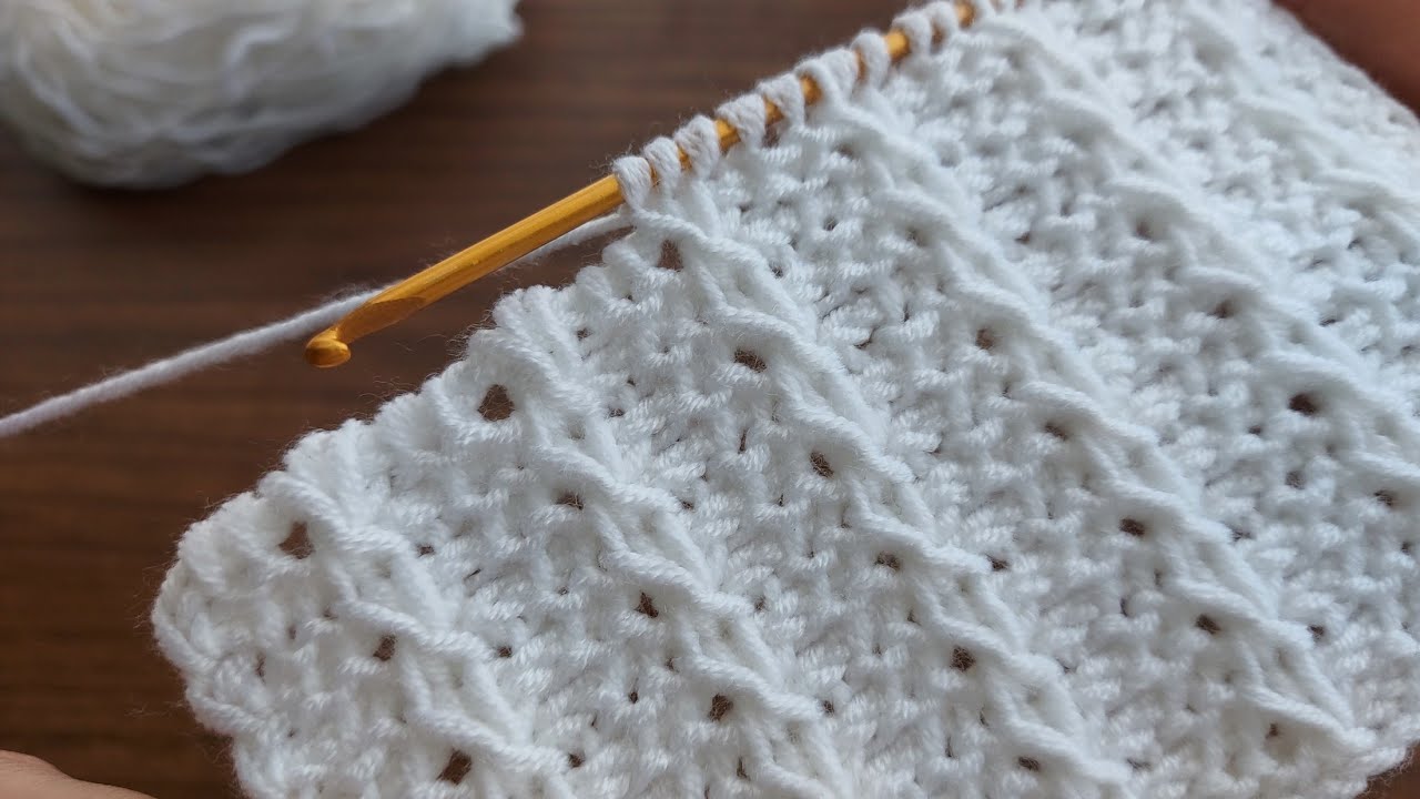 Super Very Easy Tunisian Knitting Model ✔👍 Çok Kolay Çok Gösterişli Tunus İşi Örgü Modeli Yapımı