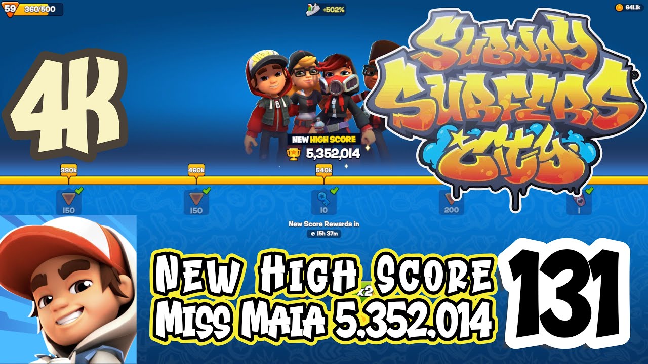 Subway Surfers City - Gameplay Walkthrough Episode 131 - Miss Maia New High Score (5,352,014)