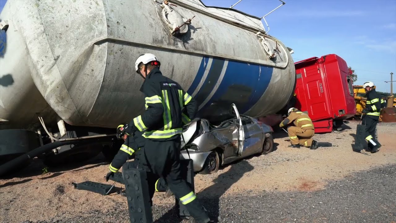 Car under tanker