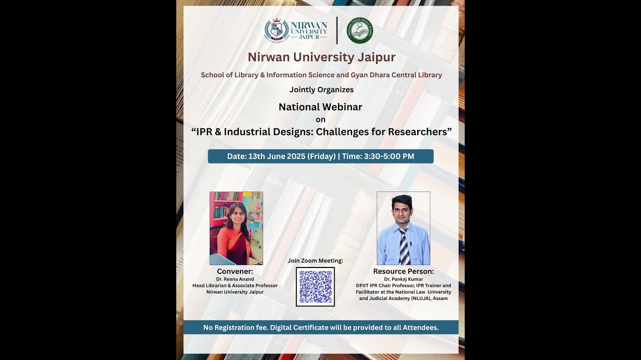 National Webinar on “IPR & Industrial Designs: Challenges for Researchers”