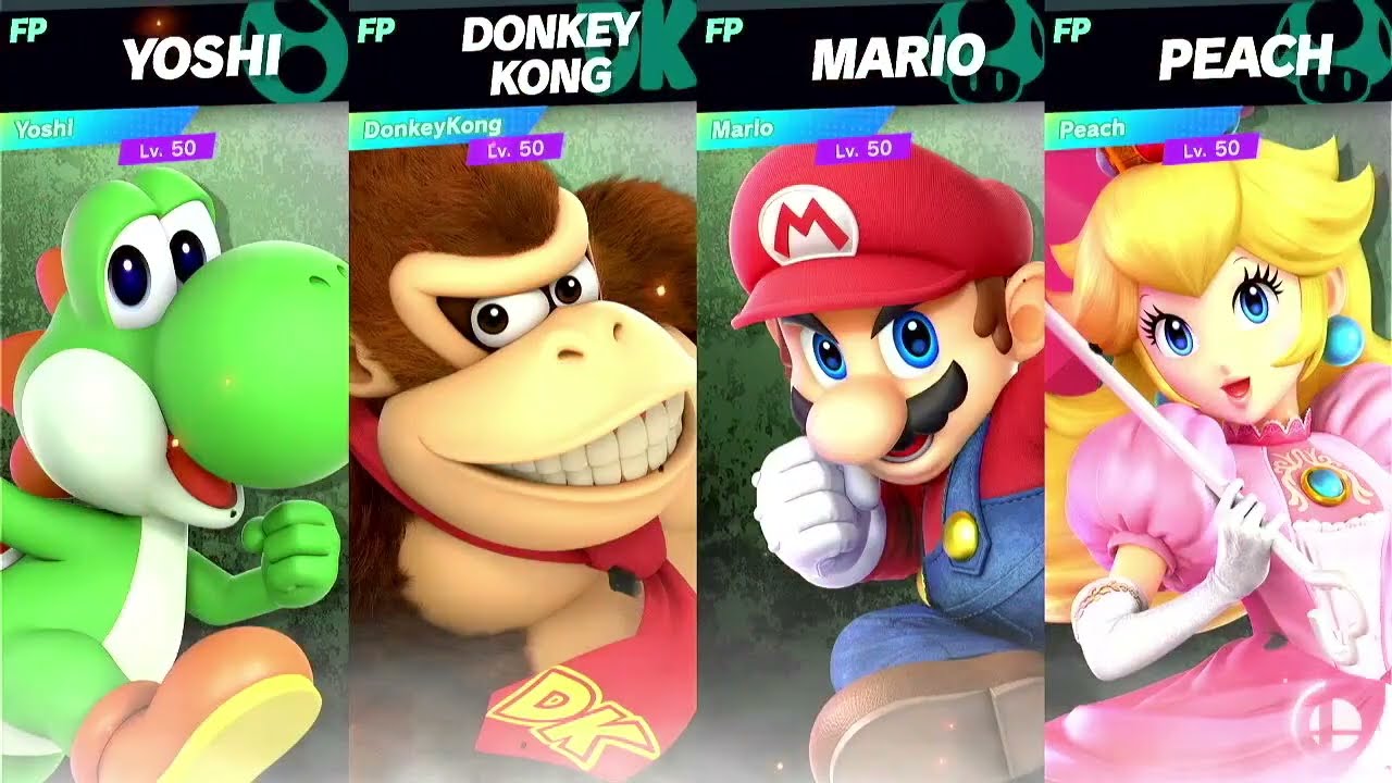 Super Smash Bros Ultimate Amiibo Fights Request #26155 Yoshi v Donkey Kong v Mario v Peach