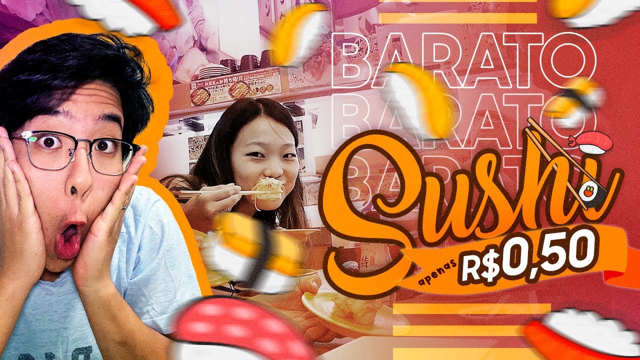 SUSHI POR 50 CENTAVOS NO JAPÃO | Comendo MUITO pela METADE do PREÇO