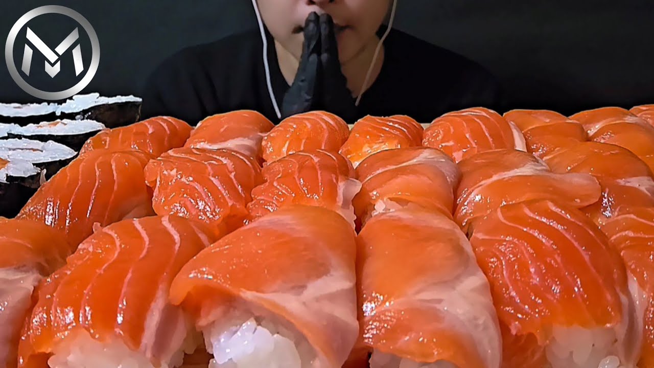 ASMR サーモン寿司【咀嚼音/ Mukbang/ Eating Sounds】