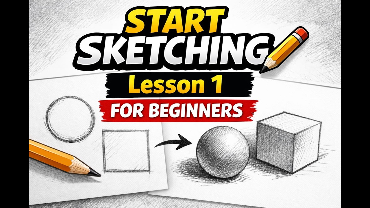 Sketching for Beginners ✏️ | Lesson 1 | Start Drawing Step by Step