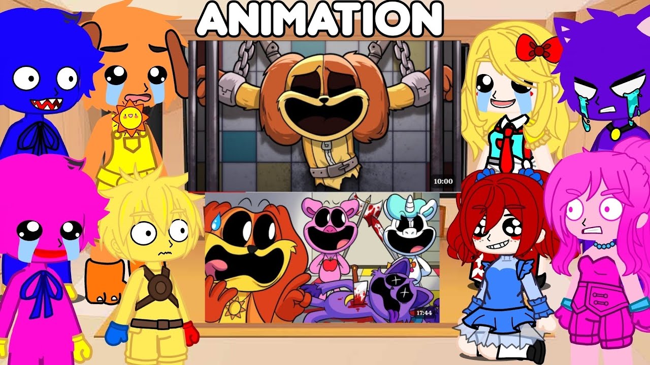 Poppy Playtime chapter 3 react to Funny animations   Poppy Playtime Funny animations😂❤️Cat Nap Death