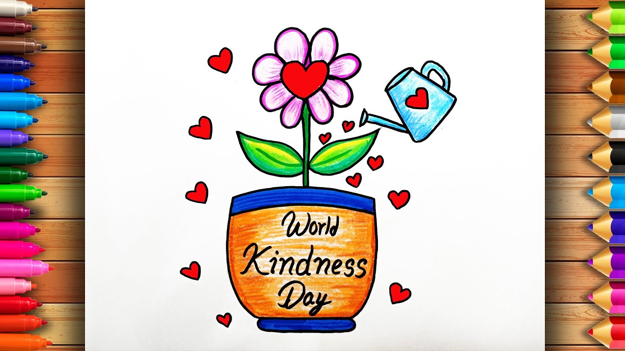 Easy Drawing of Kindness Day | Kindness Day Poster | Kindness Day Drawing | World Kindness Day Chart