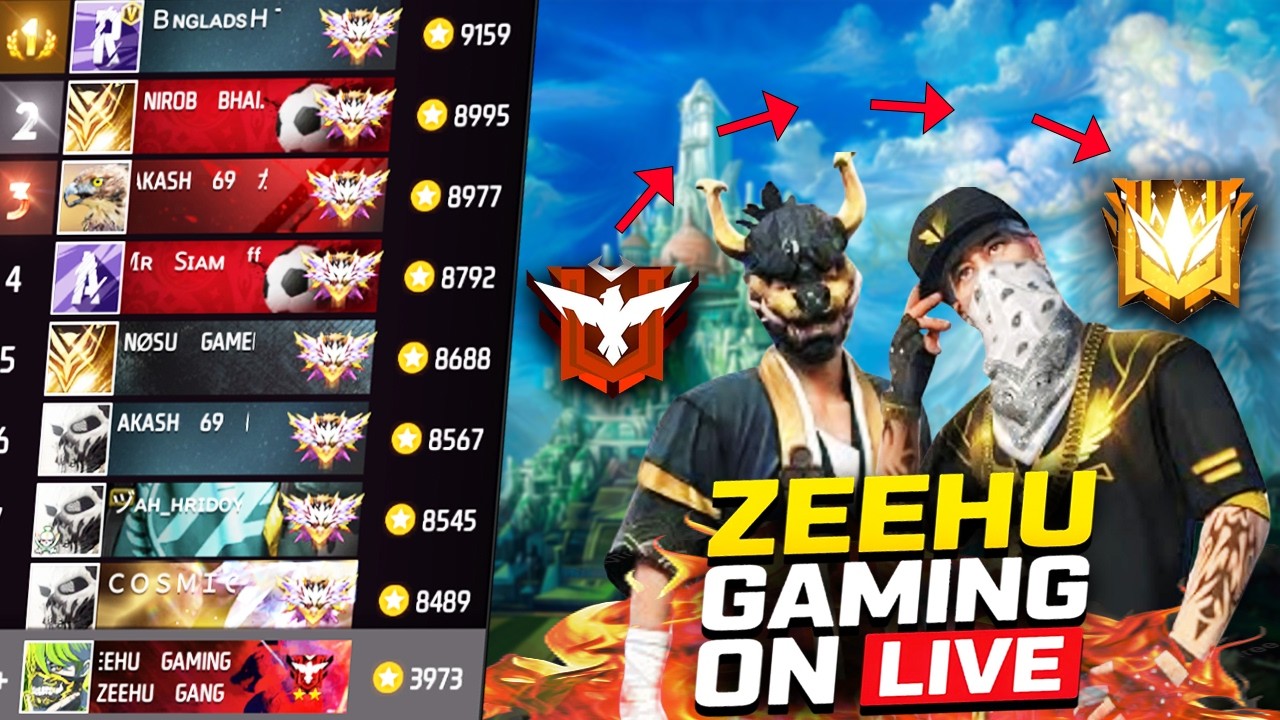 New Grandmaster Top 1 Push V Badge Lobby ❤ FF LIVE ✌ Free Fire LIVE! #ff #freefire #zeehugaming