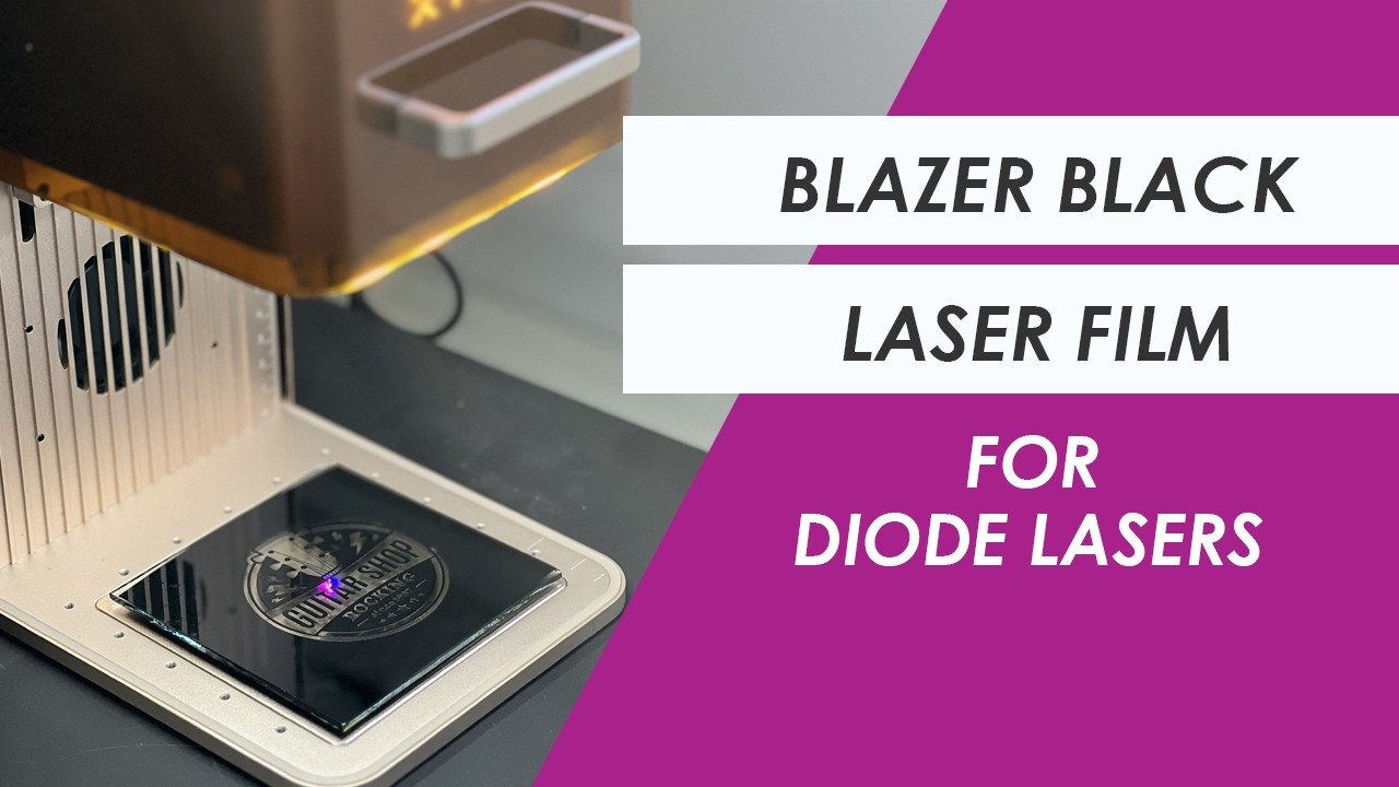 Blazer Black Laser Film for Diode Lasers | Engrave Glass with IKONICS Imaging