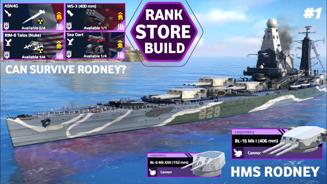 HMS Rodney - Full Rank Store Build🔥🤯 Can I Survive! 🥶 -  Modern Warships