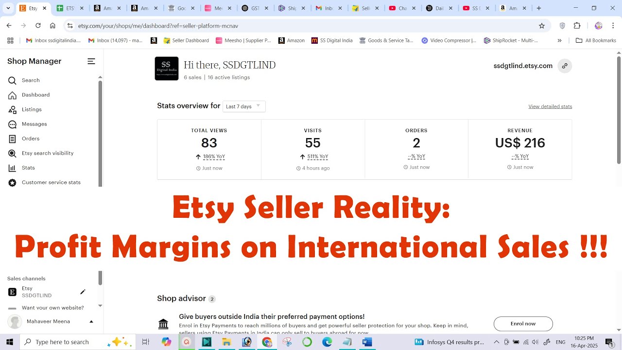 Etsy Seller Reality: Profit Margins on International Sales !!!