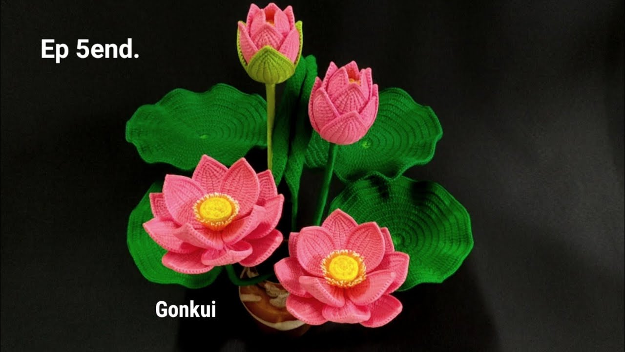 Ep5 end. Assembly 🪷Crochet Lotus flower tutorial step by step #crochet #crochetflower
