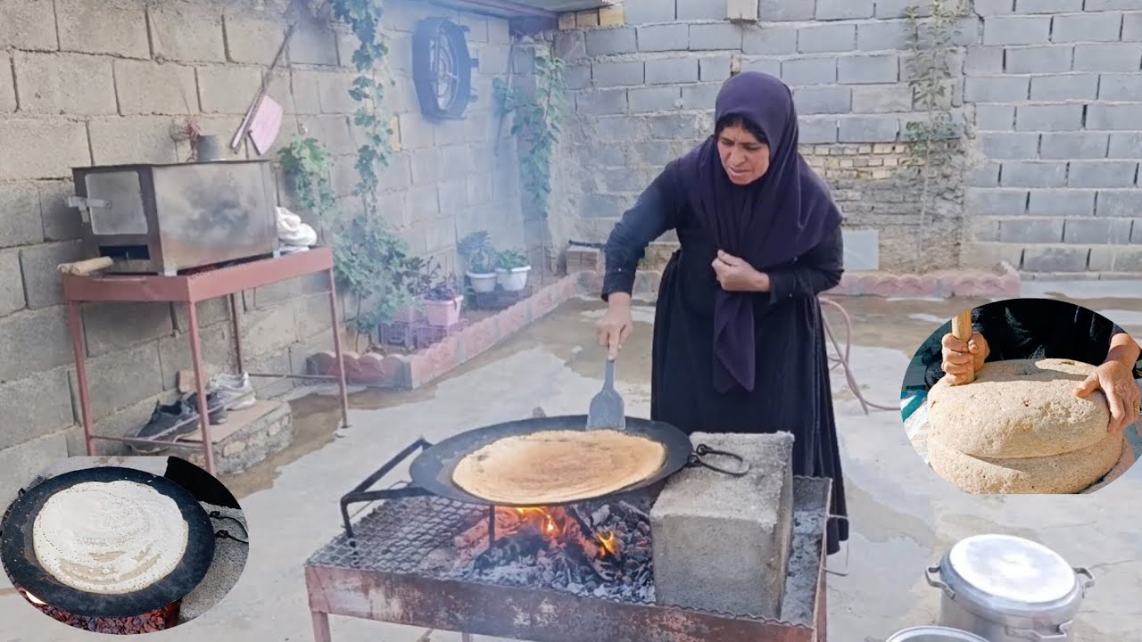 🥖 Making Traditional Village Bread 🌾 | Grinding Wheat by Hand & Living the Rural Life 🍃 