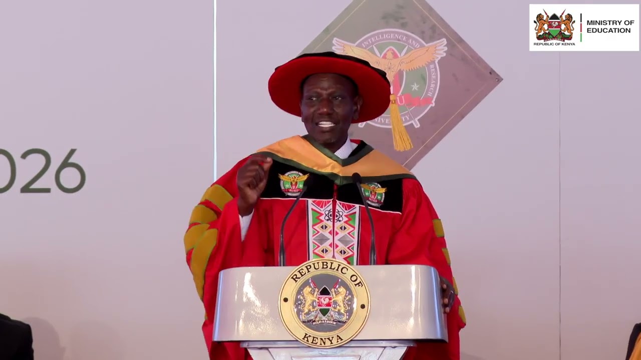 CS Migos Ogamba joins President Ruto for the graduation of the National Intelligence & Research Uni