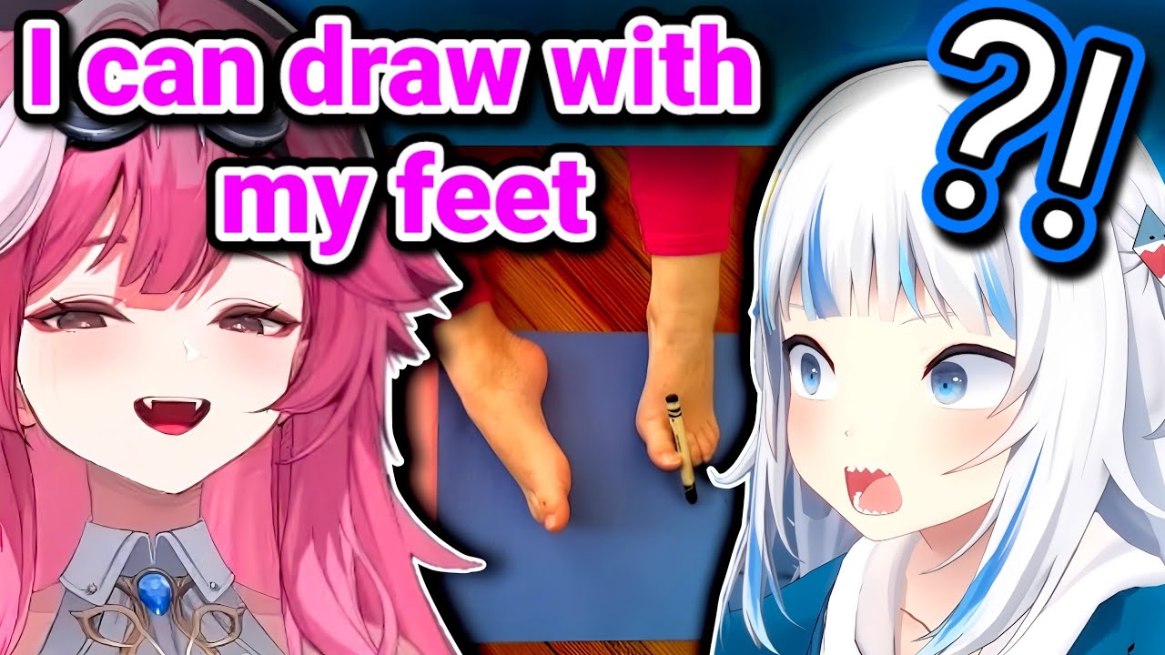*Raora tells Gura that she can draw with her feet* 𝙂𝙪𝙧𝙖:.     |Hololive|