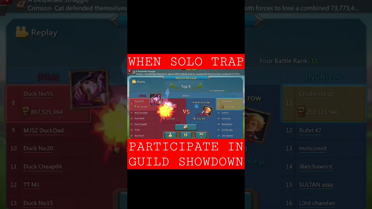 Lords Mobile :- When solo trap participate in guild showdown #NucLeuS #lordsmobile #solotrap #trap