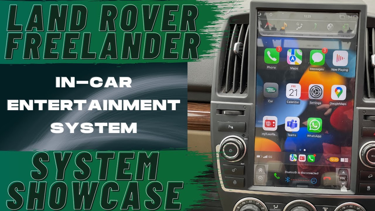 Land Rover Freelander 2 Tesla Vertical CarPlay Android 9.0 Radio upgrade Installation Review