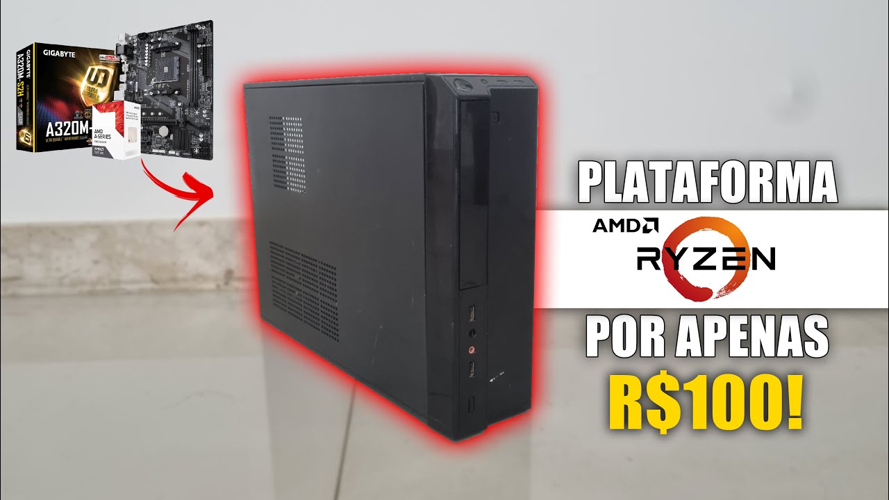 COMPREI ESSE PC COM A320 E 8GB DDR4 POR APENAS R$100 NO MARKETPLACE! SÓ COLOCAR UM RYZEN E SER FELIZ