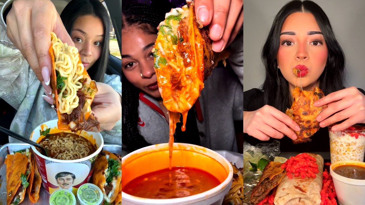 TIKTOK Birria Mukbang Compilation | Tacos, Ramen, Pizza, Burrito & More!