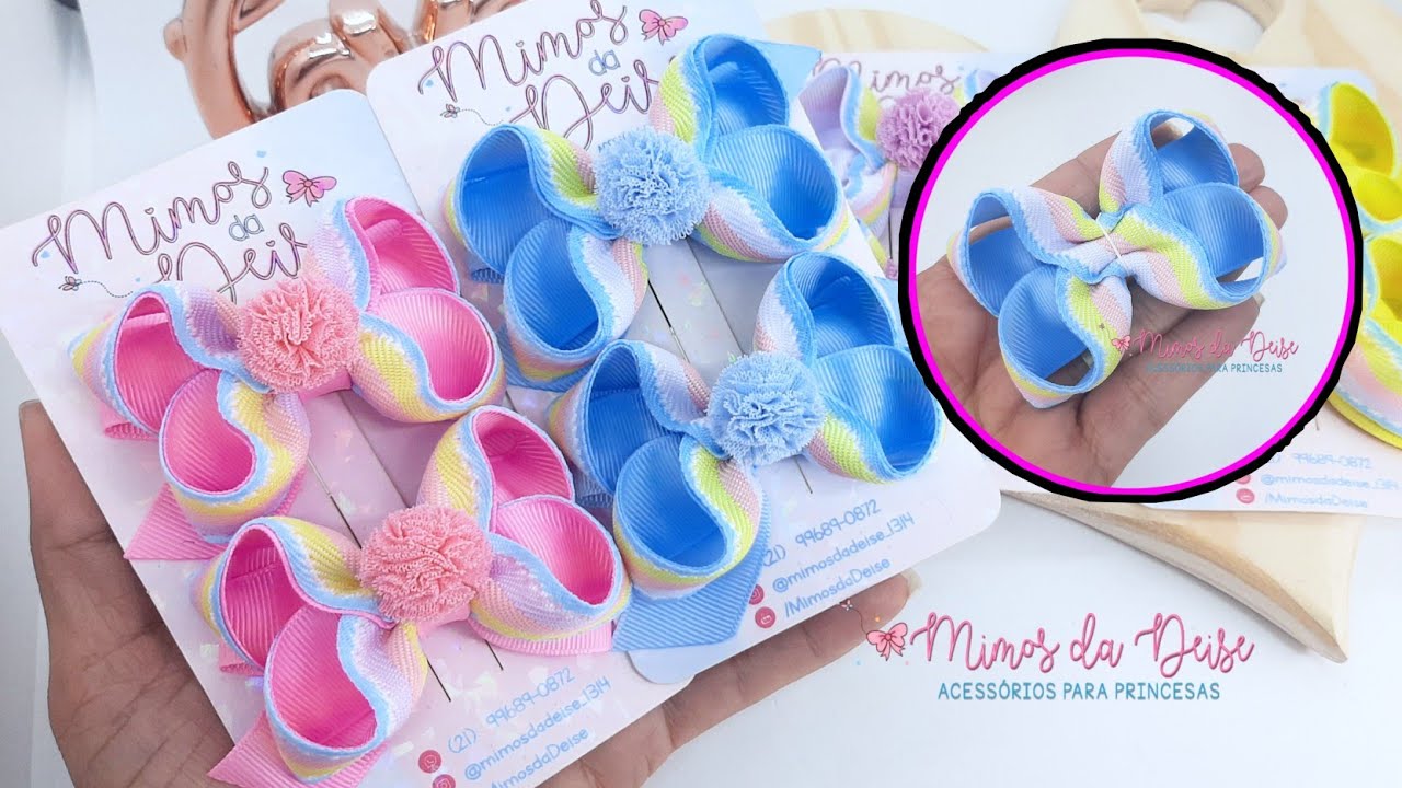 PARZINHO DE LAÇO BOUTIQUE 🎀 PAPA INICIANTE 🎀Diy ribbon bow hair