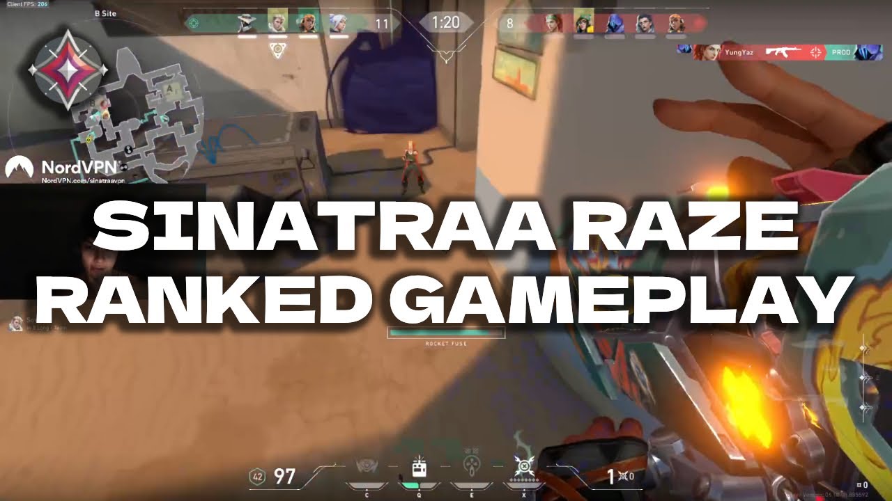 MVP! Sinatraa RAZE Ranked Gameplay! IMMORTAL 3 Valorant VOD Replays