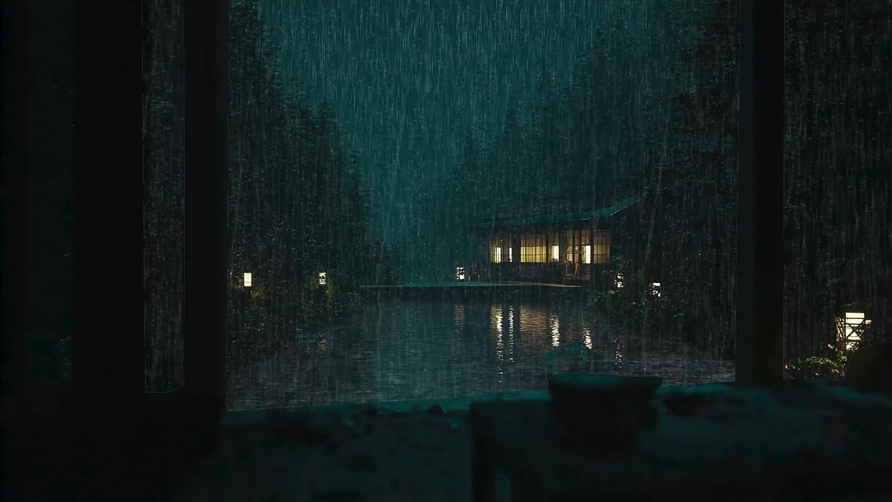 Peaceful Rainfall Through a Quiet Garden 🌧 (No Ads) | Ambient Bedroom Sounds for Restful Sleep