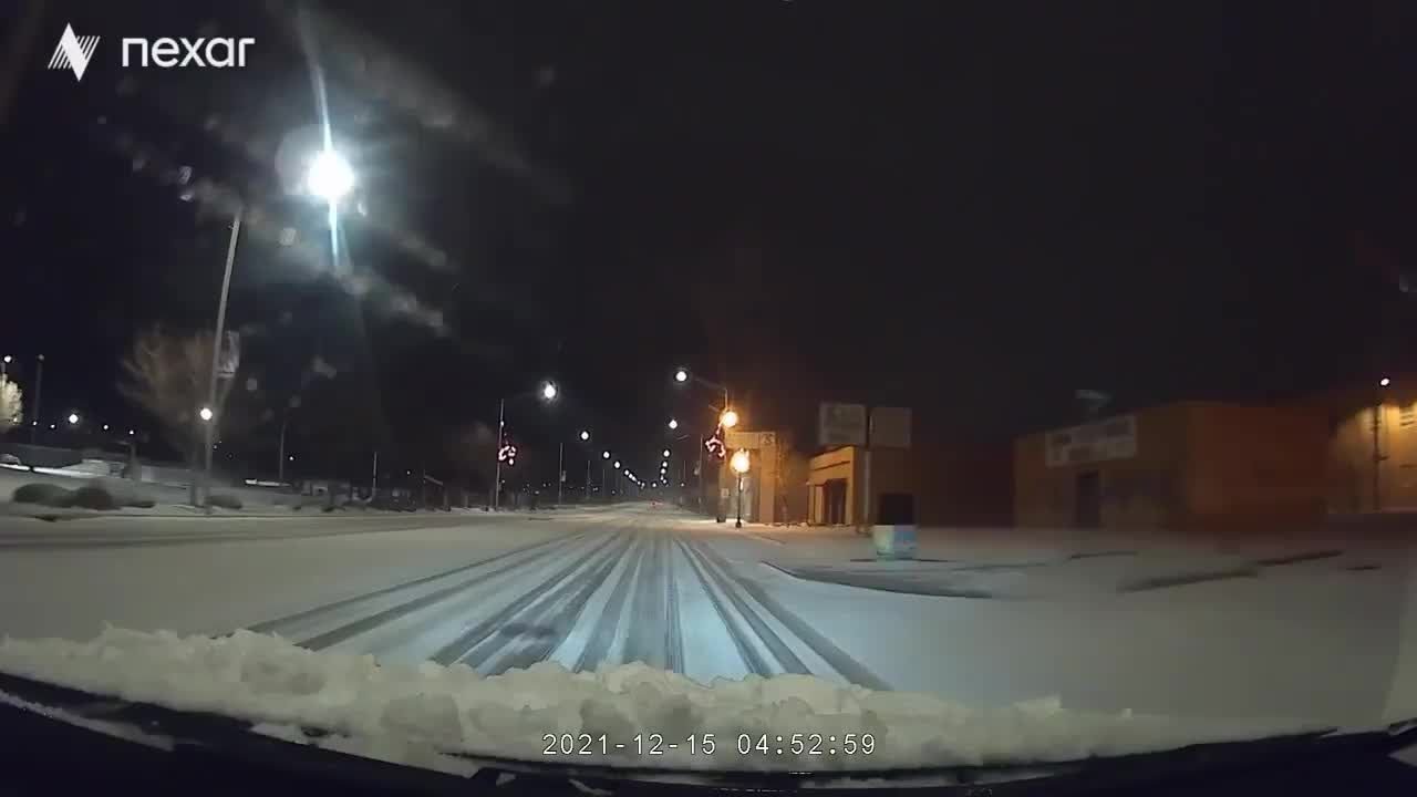 Snow along Route 66 in Gallup