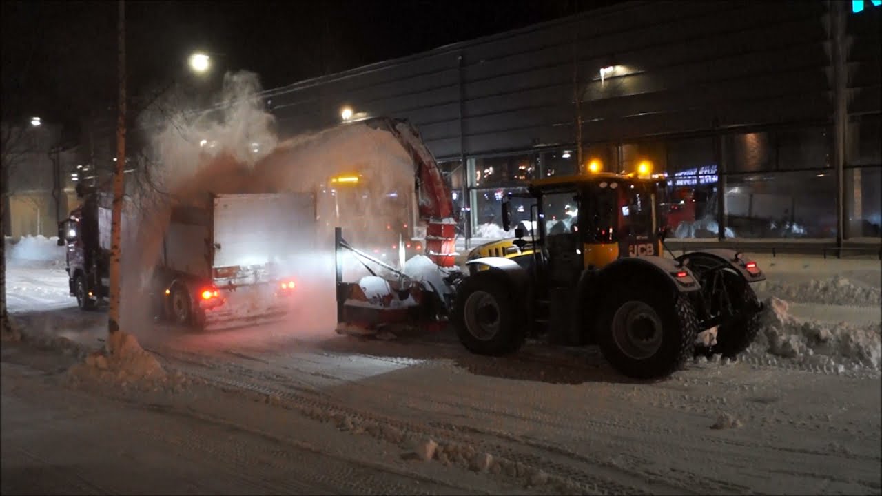 JCB 4220 Fasttrac + Tokvam 260THS. Snöröjning Umeå 2021. Snowclearing in Sweden 2021.