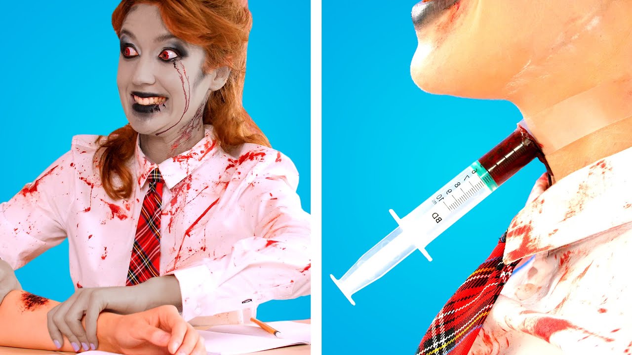 Situasi Lucu ZOMBIE DI SEKOLAH || Perlengkapan Sekolah DIY Zombie & Prank Terbaik oleh Kreatif Panda